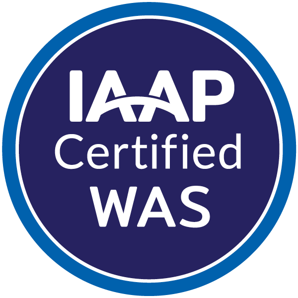 IAAP Certified Web Accessibility Specialist (WAS) badge